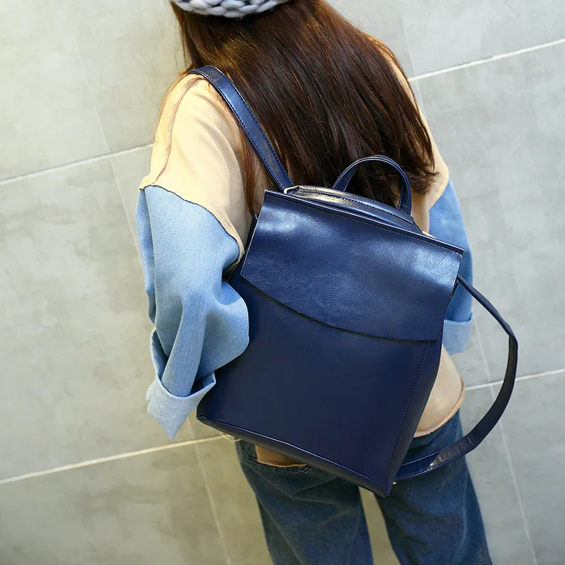 Новинка 2017 женский рюкзак в консервативном стиле винтажные кожаные школьные