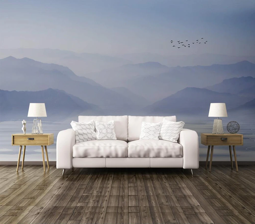 Custom wallpaper Artistic conception ink landscape painting background wall | Обустройство дома