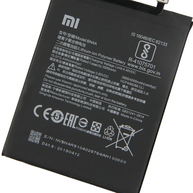 Оригинальный аккумулятор для телефона Xiaomi BN4A Redmi Note7 Note 7 4000 мАч|Аккумуляторы