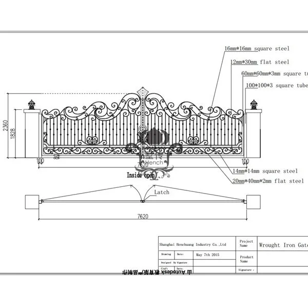 Wrought Dual Driveway Gate 25' High Quality Hc-sg2