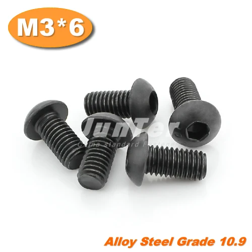 

1000pcs/lot ISO7380 M3*6 Grade10.9 Alloy Steel Hexagon Socket Button Head Screws