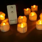 48 шт пульт дистанционного управления LED свеча лампа wконтроллер падение слеза окунутый Wax батарея управляется дома Свадебная вечеринка Декор-янтарный