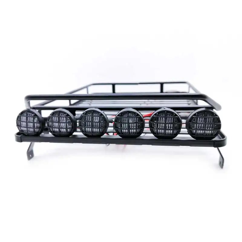 

yfan RC Free Shipping Roof Rack Luggage Carrier with Light Bar for 1/10 RC Crawler D90 Axial SCX10 90046 Y0001