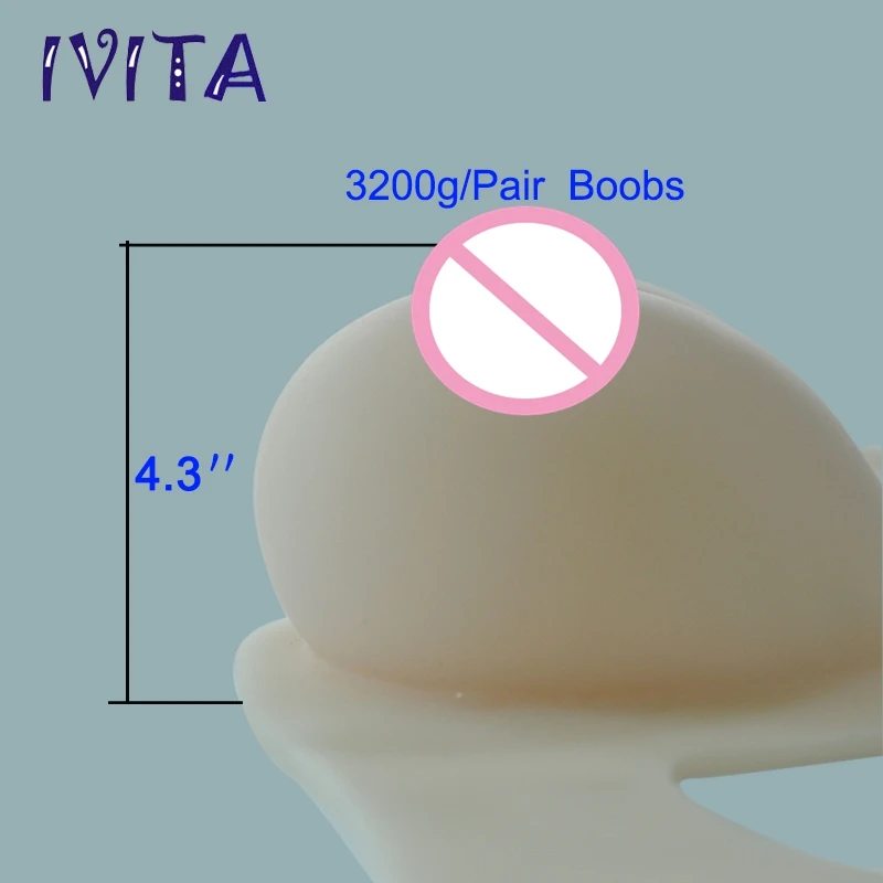 IVITA 3200 г белые силиконовые формы для груди искусственная грудь трансвеститов
