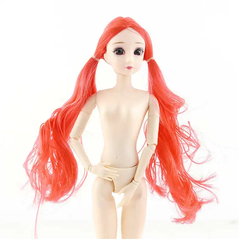 1/6 30 см BJD куклы 3D глаза 20 суставов подвижное обнаженное тело DIY прямые золотисто-каштановые волосы женские тела кукла игрушка - Цвет: As picture