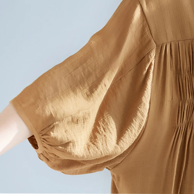 Plus Size Summer Dresses Chiffon Loose Dress Women Short Sleeve O-neck Solid Color Vestidos Female Casual FP0584 | Женская одежда
