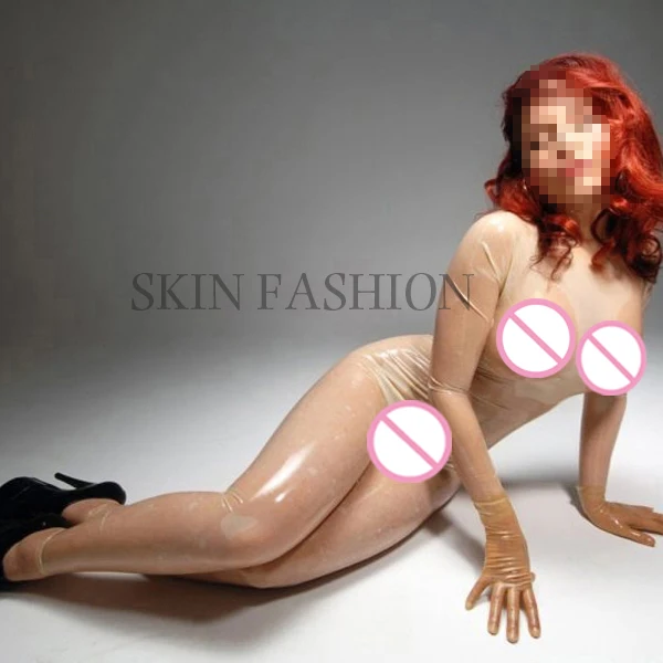 Бесплатная Доставка! Женские прозрачные латексные Боди с перчатками|latex bodysuits for