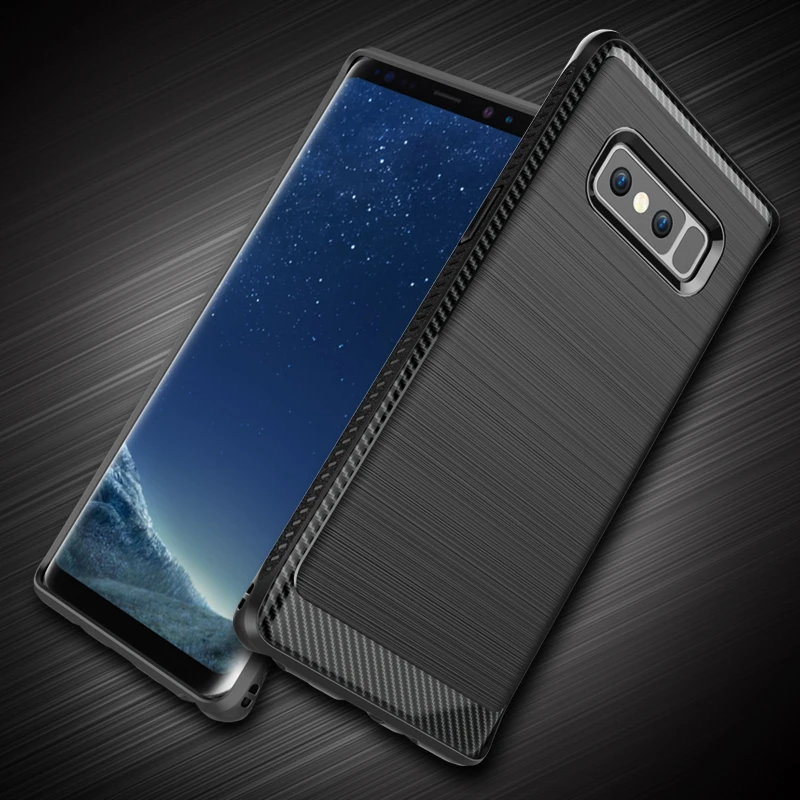 For Samsung Galaxy Note 8 Case Cover Luxury Soft Silicone+Carbon Fiber Full Protector Back for Phone Coque |