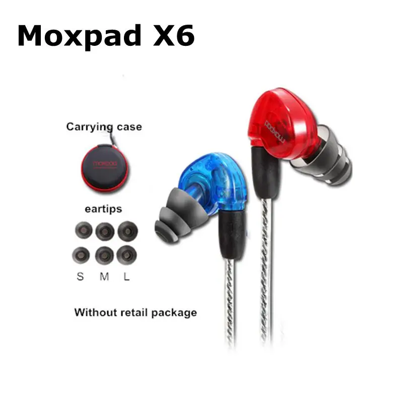 Акция 24 часа! Moxpad X9 X6 двойной Динамический драйвер профессиональные наушники с