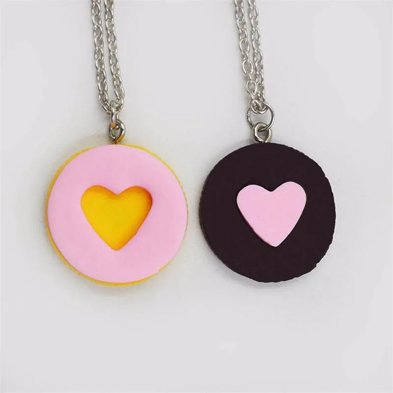 Ожерелье с кулоном в виде сердца печенье ОРЕО 2 шт./компл.|heart couple|couple necklaceheart couples