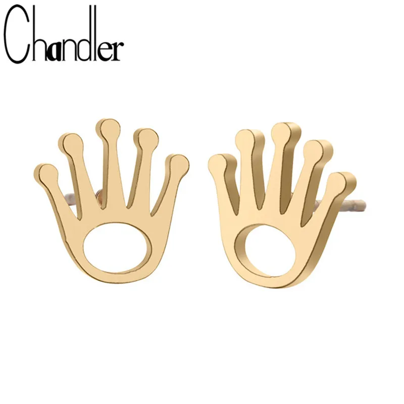 Женские серьги-гвоздики из нержавеющей стали Chandler Boho золотистые в форме гвоздей