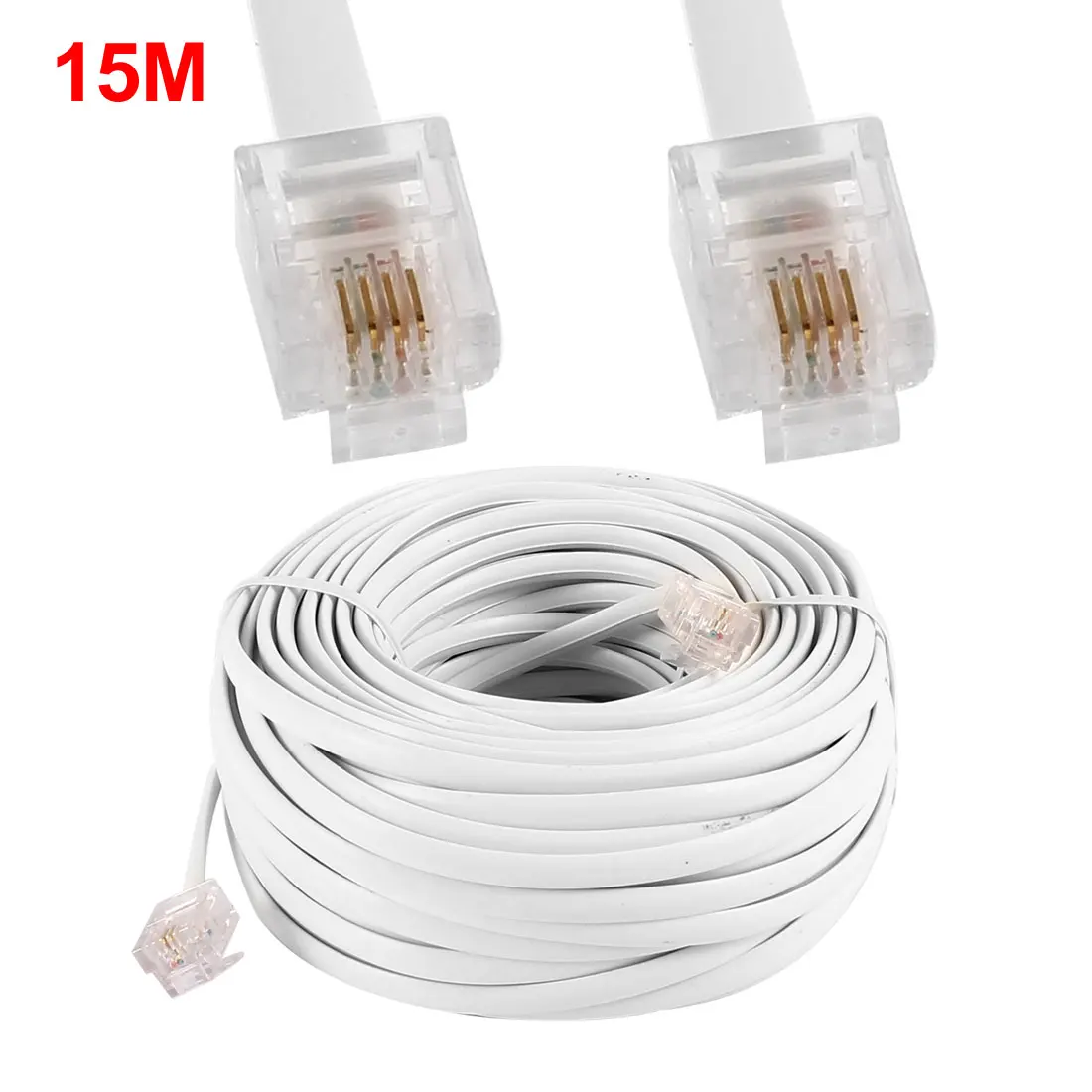UXCELL Off Белый Rj11 6P4c Модульный Телефон Extenstion Кабель питания 15 М 49Ft |