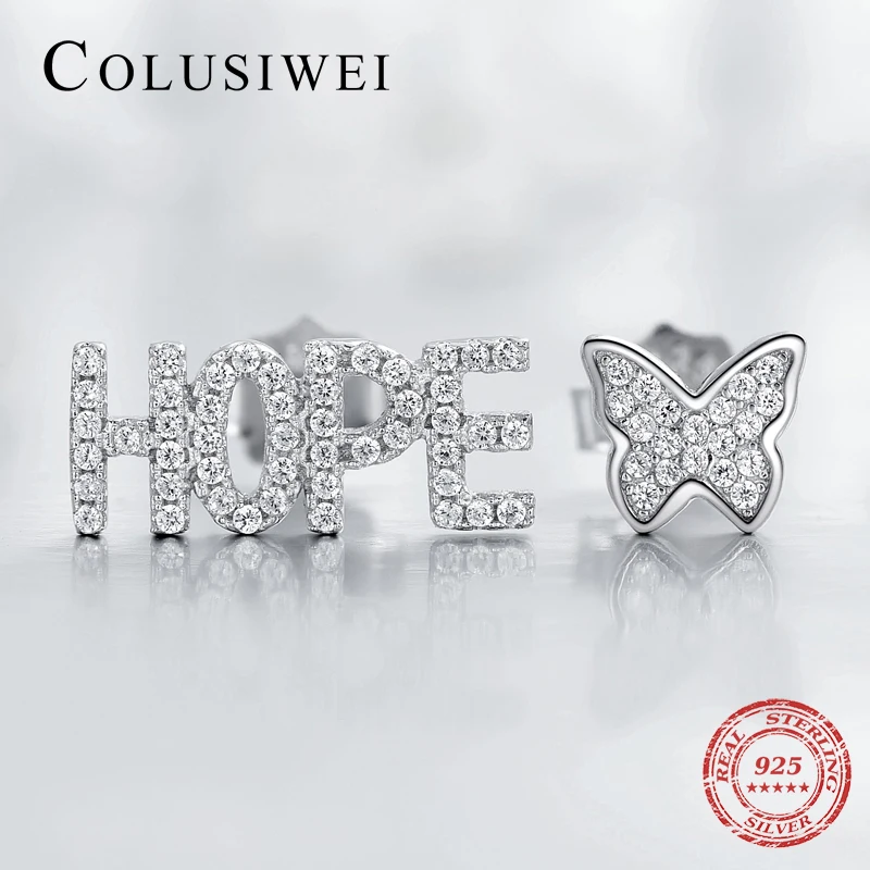 Colusiwei Новое поступление 925 Стерлинговое серебро 6 стилей Ins модная буква