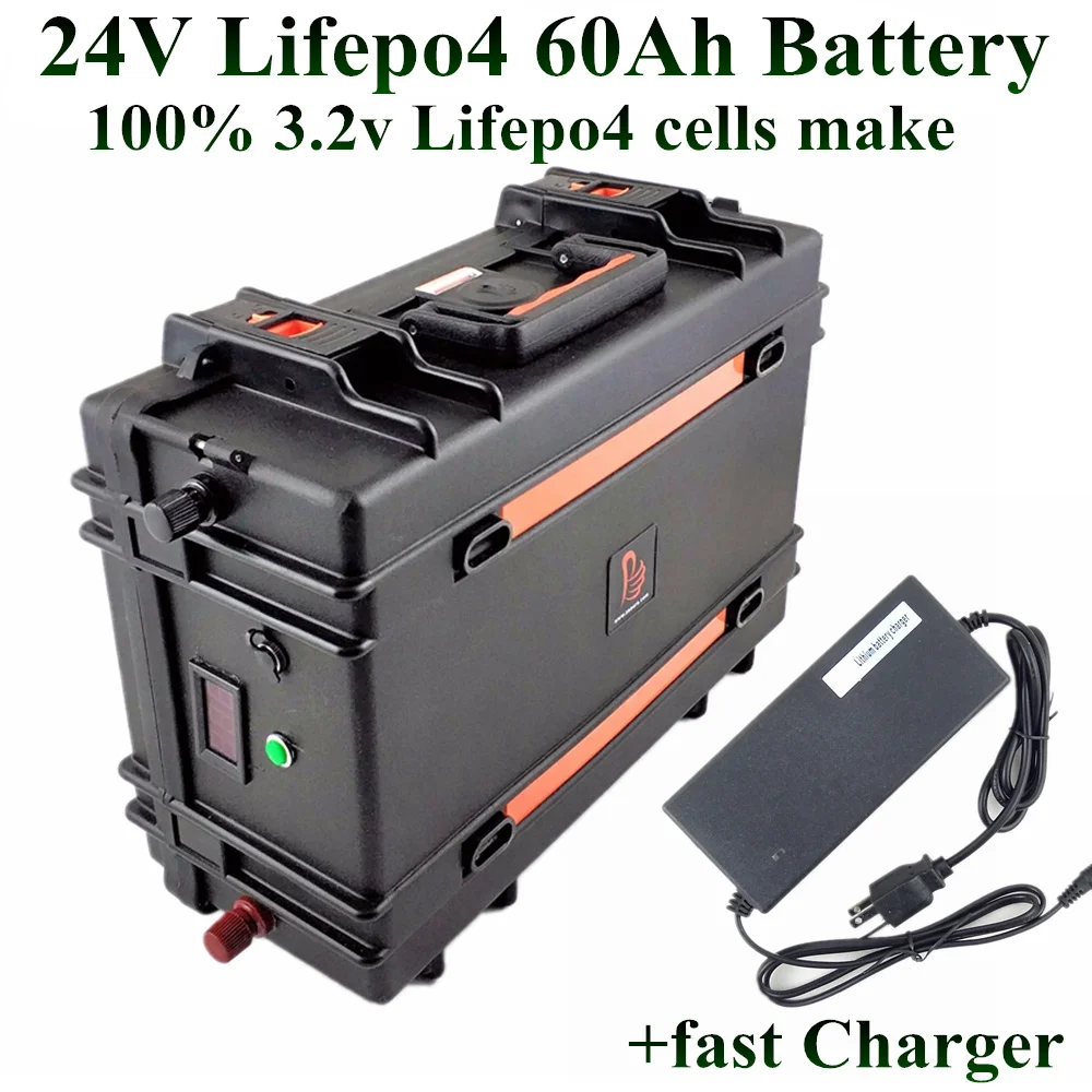 24V 60AH LiFePO4 Батарея пакет Сверхдолгий срок службы-1500W 24v 50ah Электрический велосипед