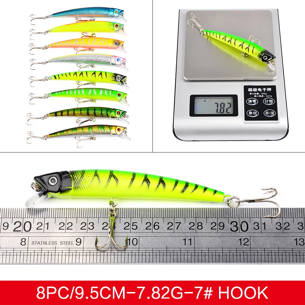 43pcs/lot Mix Minnow Fishing Lures Fly Lure Set Hard Bait Tackle | Спорт и развлечения
