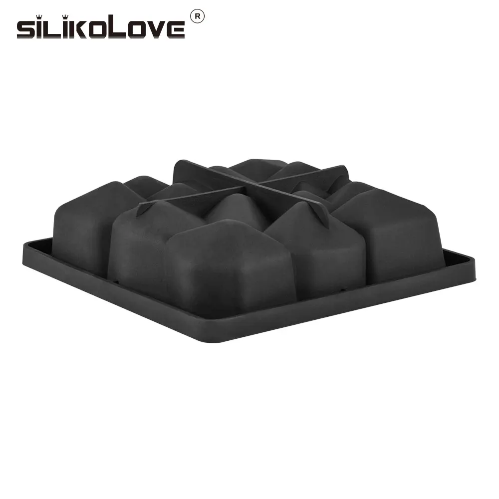 SILIKOLOVE квадратный камень формы 3d силиконовая форма для Мусса форма жаропрочная посуда для десерта сковорода украшения торта