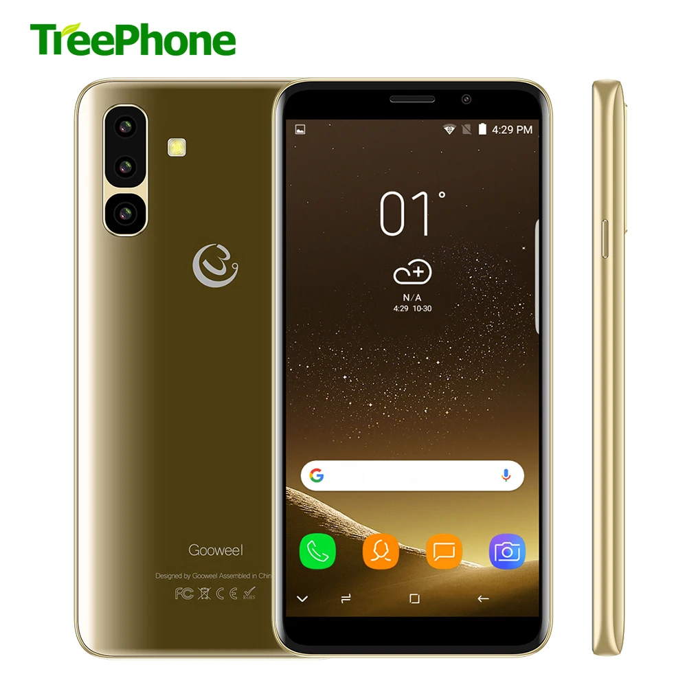 Gooweel S10 смартфон 3G MTK6580 Quad core 5 45 дюймов ips Экран Face ID мобильного телефона 5MP + 2MP