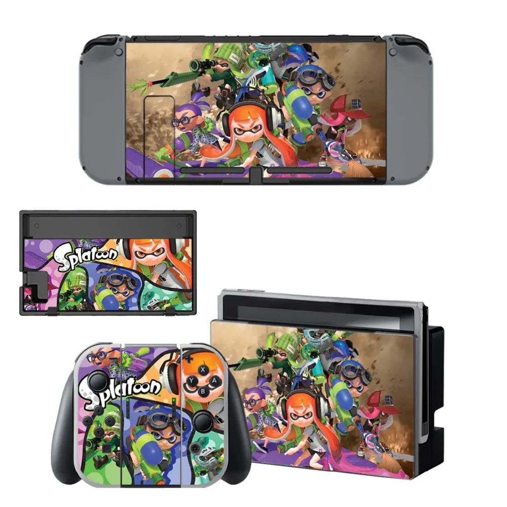 2 виниловые наклейки для защиты кожи игровой splotoon консоли Nintendo Switch NS + контроллер