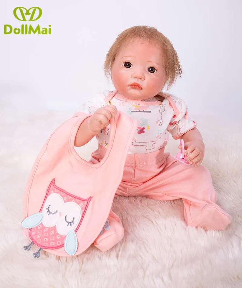 

dollmai 20"50cm bebe realista menina doll reborn lifelike girl reborn babies silicone dolls toys for children xmas gift bonecas