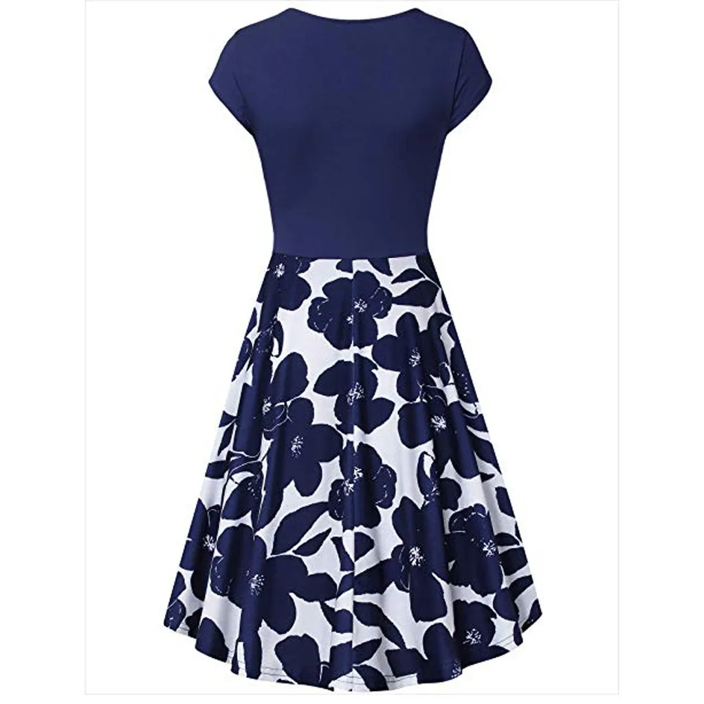 Женское платье с коротким рукавом FREE OSTRICH Элегантное повседневное А силуэта в