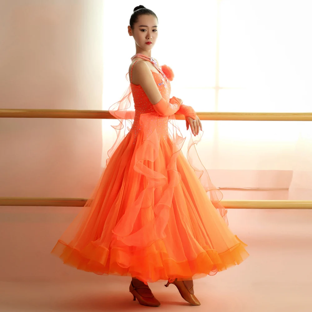 2018 женское платье для бальных танцев стразы и Тюлевое с цветочным ожерельем