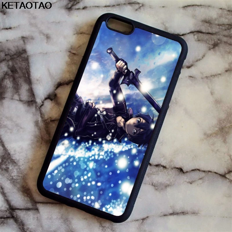 Чехлы для телефонов KETAOTAO Sword Art Online SAO Anime Manga iPhone 4 5C 5S 6S 7 8 Plus X Samsung мягкий ТПУ