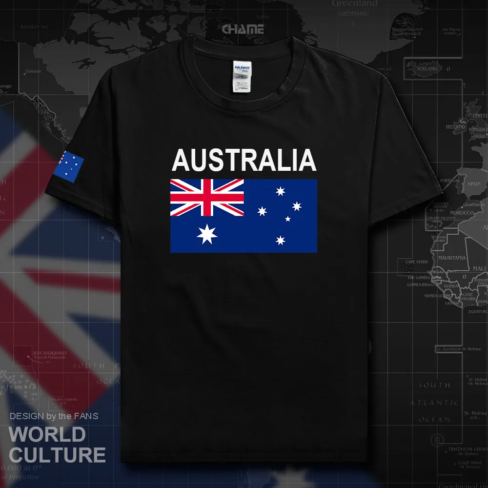 Австралийская футболка Мужская Aussie хлопковая Футболка из джерси уличная одежда