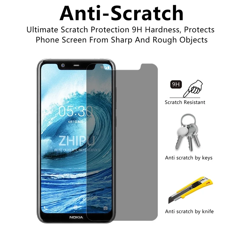 Для Nokia X5 2.5D Arc Edge антишпионское закаленное стекло для 5 1 Plus Защитная пленка