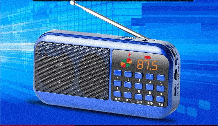 Карманное радио FM радио приемник с 2*18650 батареями мини портативный радио приемник динамик Поддержка TF карта Музыка MP3 плеер