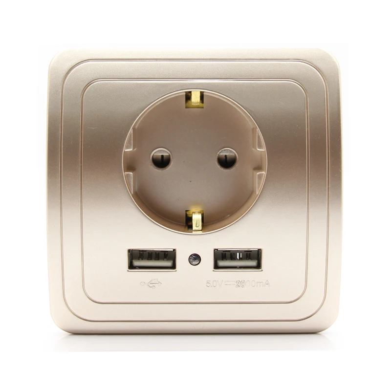 Minitiger, умный дом, 2 А, двойной USB порт, настенное зарядное устройство, адаптер, зарядная Розетка с usb, настенный адаптер, штепсельная розетка европейского стандарта, розетка питания
