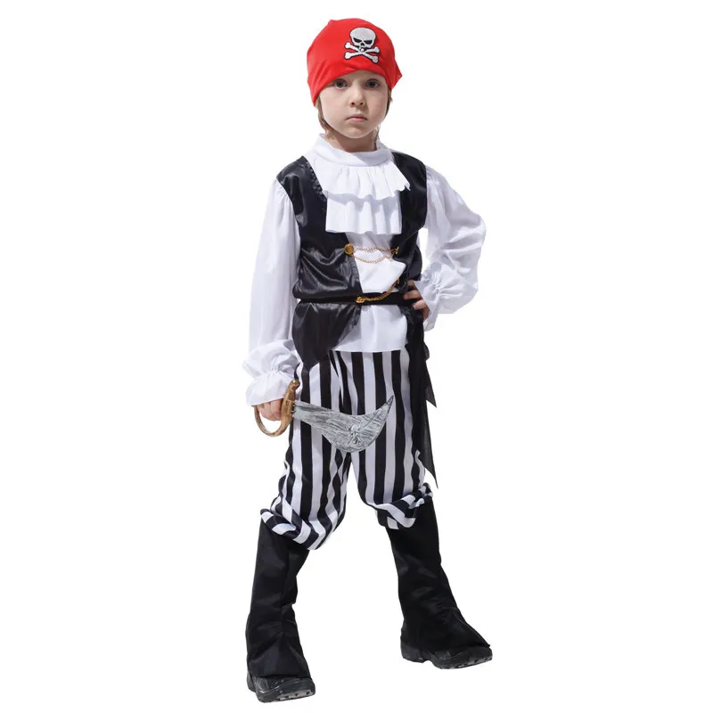 Boys Pirate Caribbean Captain Hook Halloween Purim Party Carnival Cosplay Dress Up | Тематическая одежда и униформа