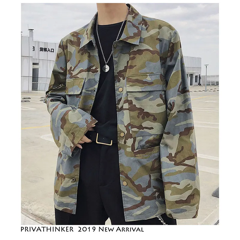 Privathinker Мужская камуфляжная карго куртка 2020 s Японская уличная одежда мужская