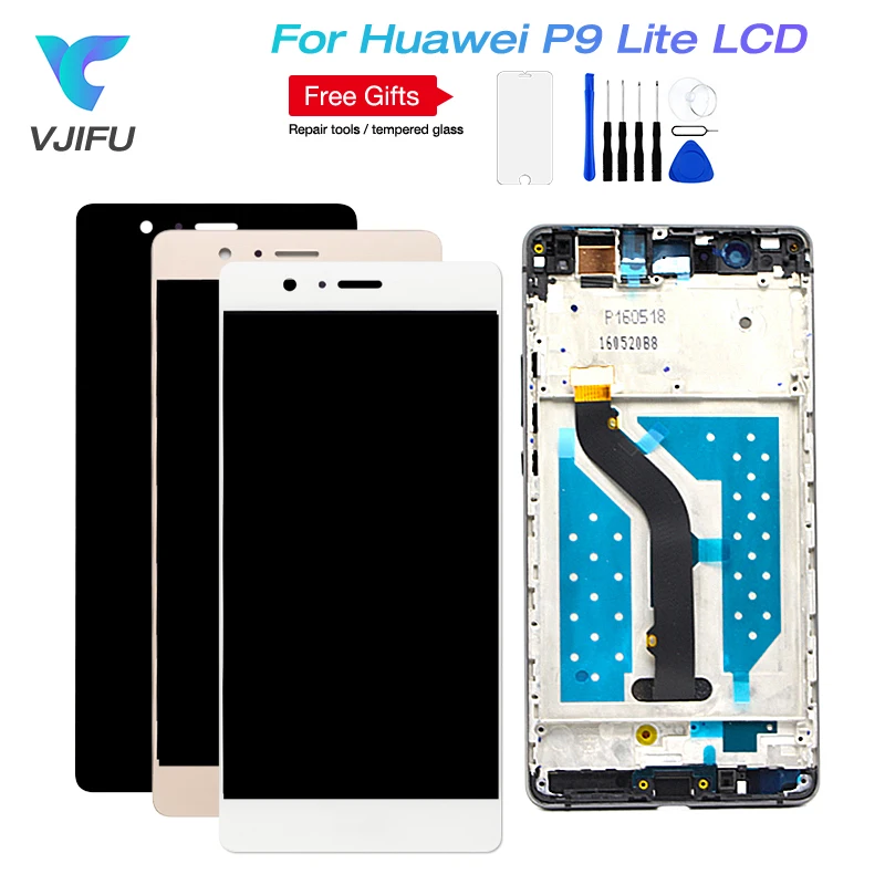 

ЖК-дисплей с рамкой для HUAWEI P9 Lite, экран ЖК-дисплея для HUAWEI P9 Lite, дигитайзер в сборе, 5,2 дюйма, 1920*1080 пикселей, качество AAA