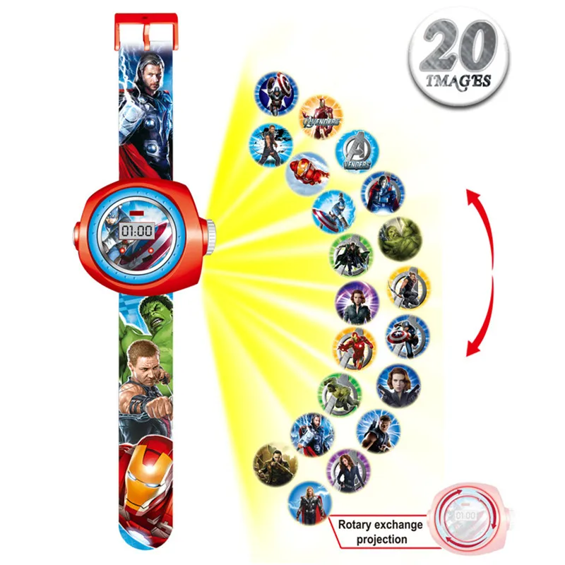 Avengers Новые стильные 3D часы с дораэмоном из мультфильма детские цифровые наручные часы подарок - Цвет: Avengers