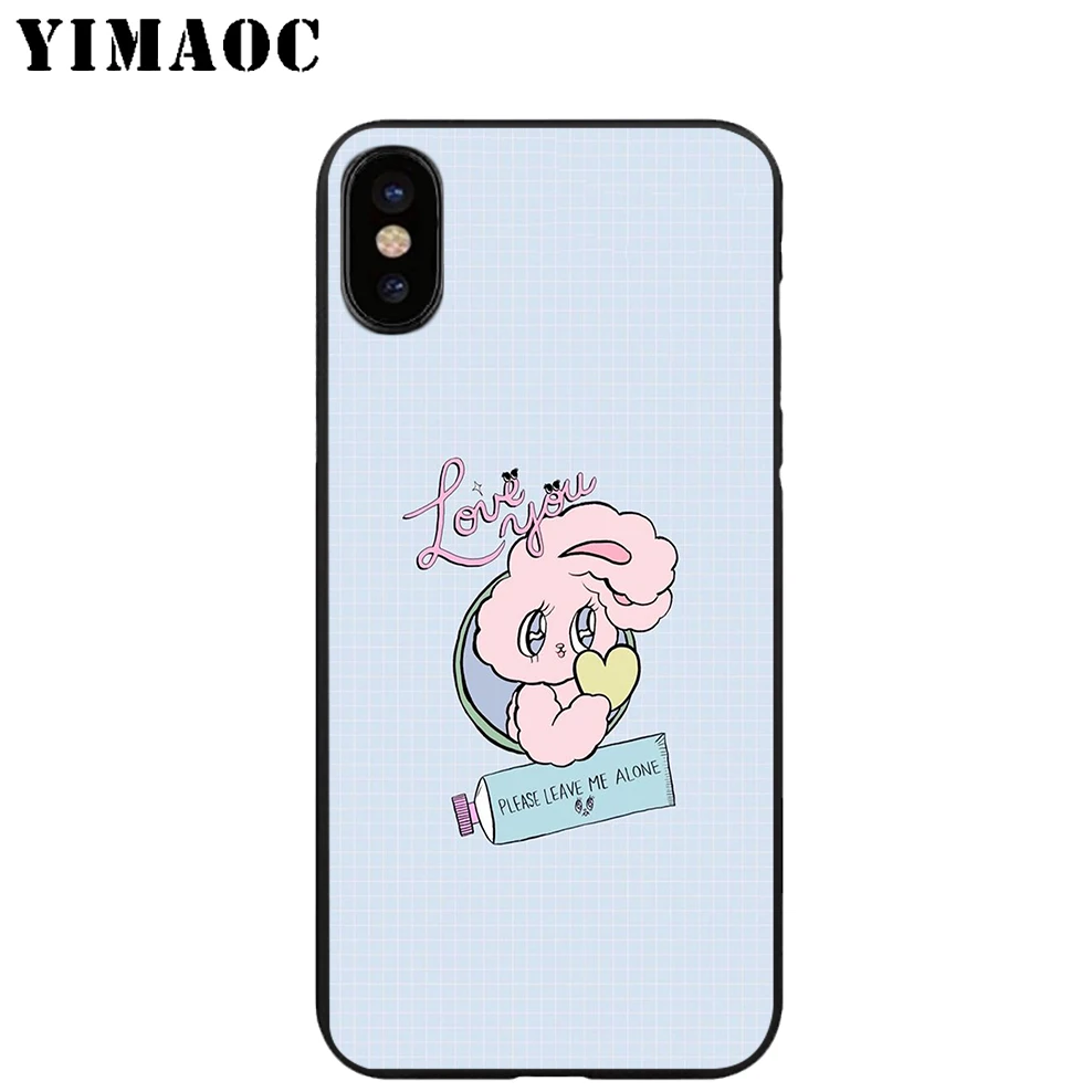 YIMAOC Esther Loves You Cartoon Soft TPU Black Silicone Case for iPhone X or 10 8 7 6 6S Plus 5 5S SE Xr Xs Max |
