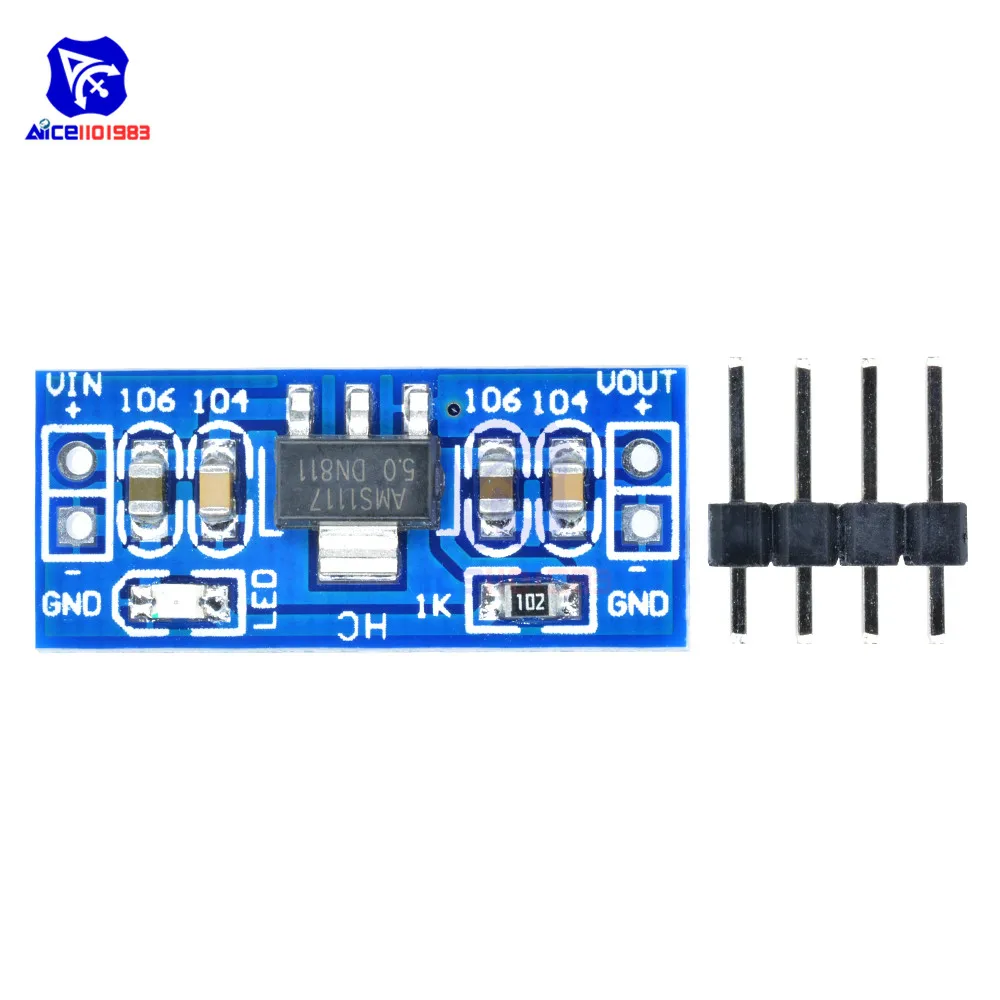 SMD AMS1117 DC-DC Step Down Buck Converter Power Supply Module DC 4.75-12V to 1.2V 1.5V 1.8V 2.5V 3.3V 5.0V for Arduino