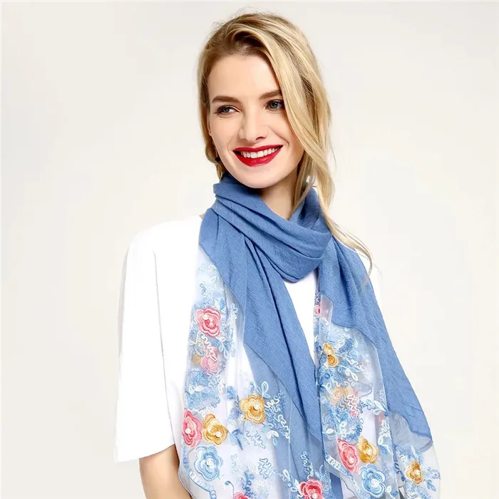 2019 new 180*70cm cotton lace beaded translucent fashion scarf 10 free shipping |