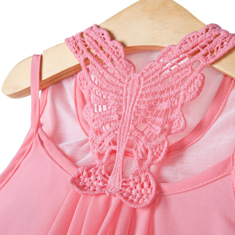 Летнее стильное платье для маленьких девочек детская одежда шифоновое