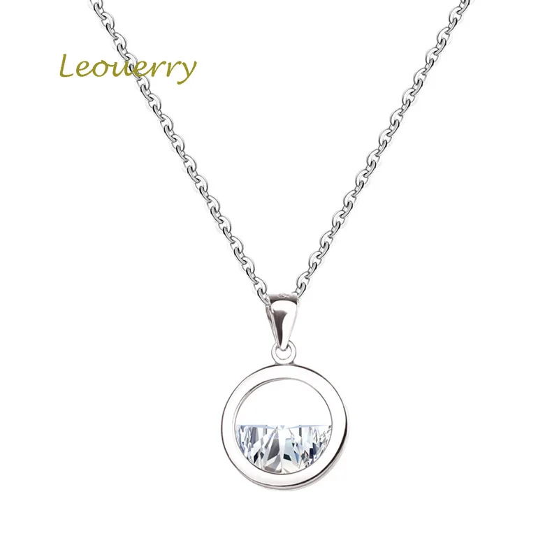 

Leouerry 925 Sterling Silver Simple Water Drop Pendant Necklace Literary Small Fresh Round Zircon Pendant Women Fashion Jewelry