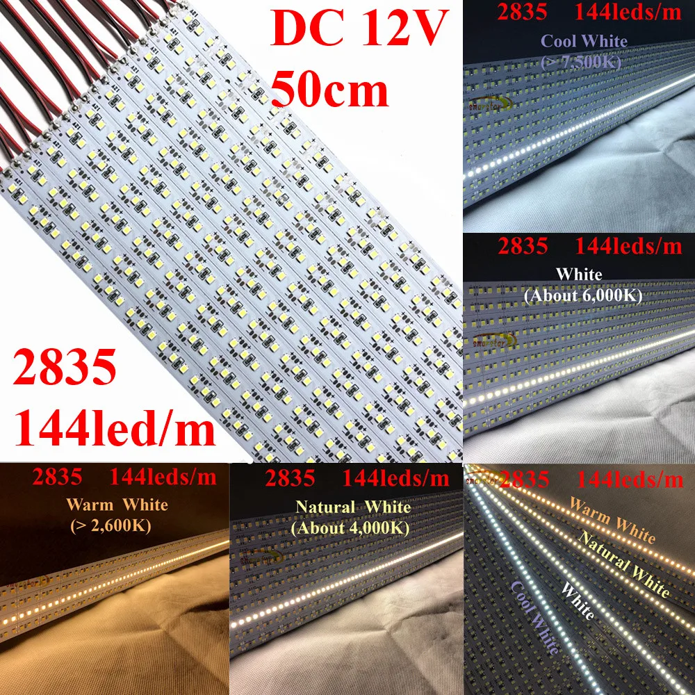 Светодиодная лента 0 5 m 72 led 2835(3528) для освещения шкафа 12 В постоянного тока 50 см
