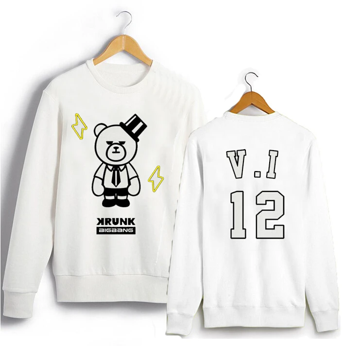 Bigbang Kpop одежда GD периферийный круглый вырез Корейская пара свободные YG Винни