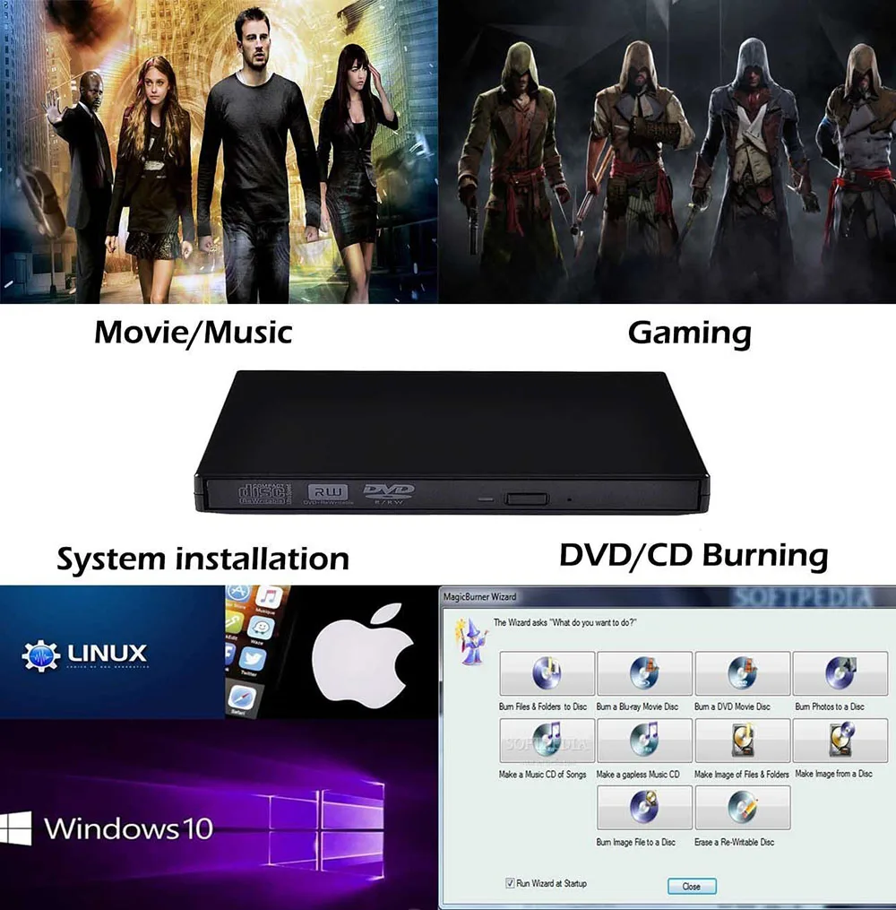 USB DVD привод Внешние оптические приводы проигрыватель устройство записи