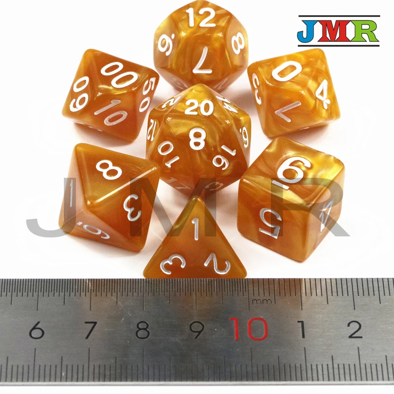 Dados De Rpg 7 шт./компл. многогранные RPG игры акриловые кости с мраморным эффектом D4-D20