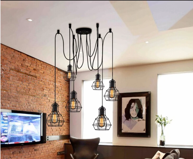 Винтажные шкив подвесной светильник Лофт стиль дизайна s Обеденный lampara Эдисон