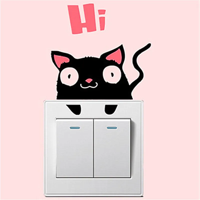 Наклейки на стену сделай сам милые стикеры со спящим котом собакой крысой мышью