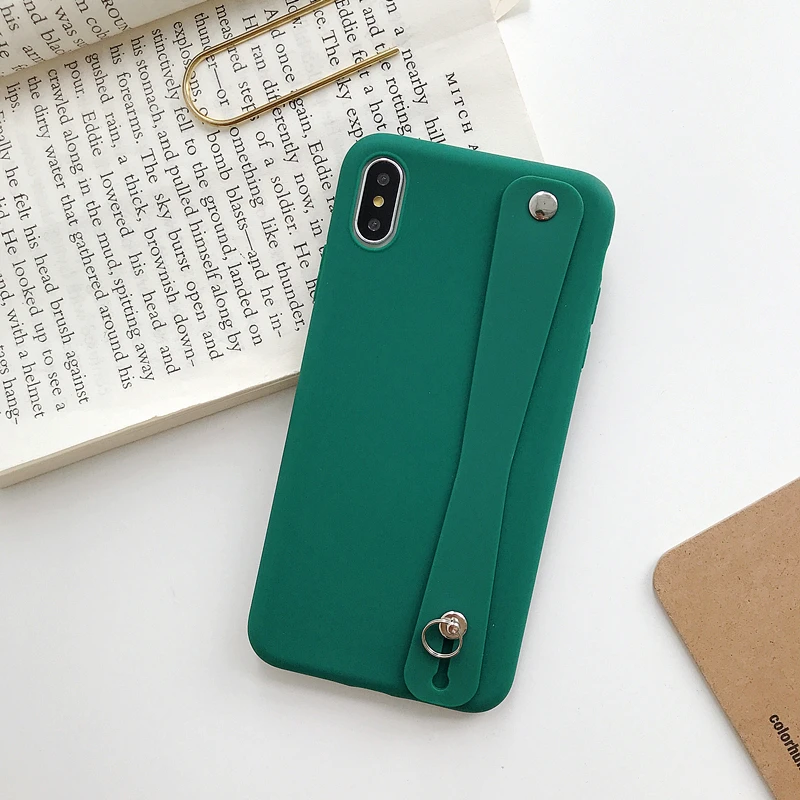 Карамельный цвет ремешок держатель чехол для телефона для iPhone 11 Pro Max XR XS Max X 7 8 6S Plus Чехол Мягкий ТПУ полный корпус задняя крышка телефона - Цвет: j