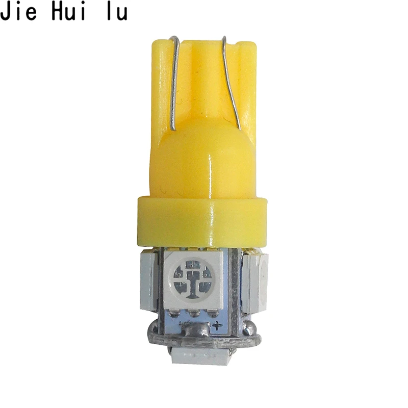 10 шт. Автомобильный светодиодный T10 W5W 5050 5SMD белый красный синий клиновидный