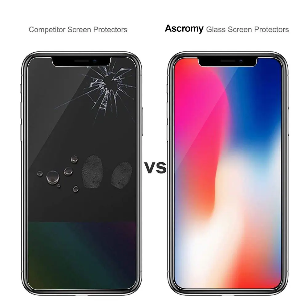 Ascromy 3 шт. 9H защита для экрана iPhone 11 Pro Max XR XS MAX X Закаленное стекло Защита 4 5 6 6s 7 8