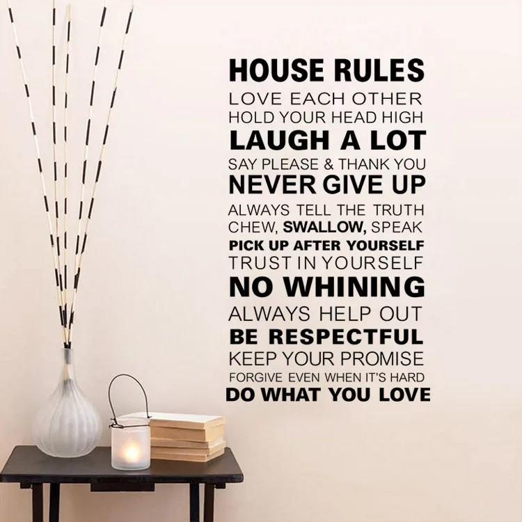 Съемные Виниловые наклейки Правила Дома для гостиной|quote wall decal|wall decalshouse rules |
