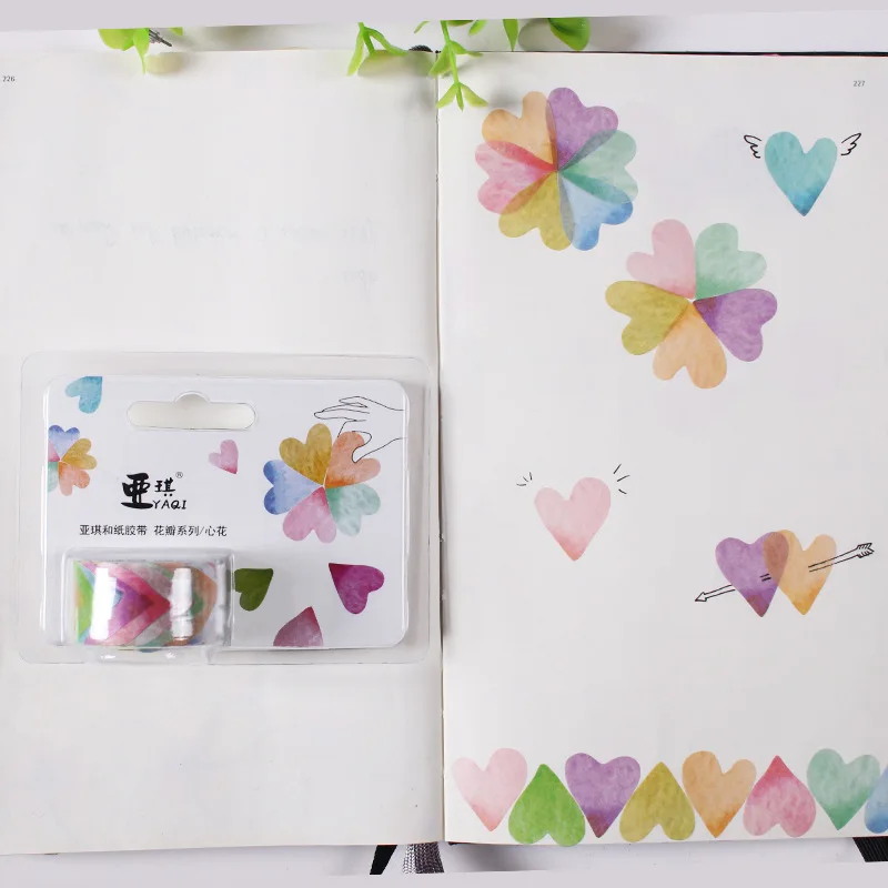 200 шт./рулон украшенное цветочными лепестками лента Washi DIY Скрапбукинг дневник